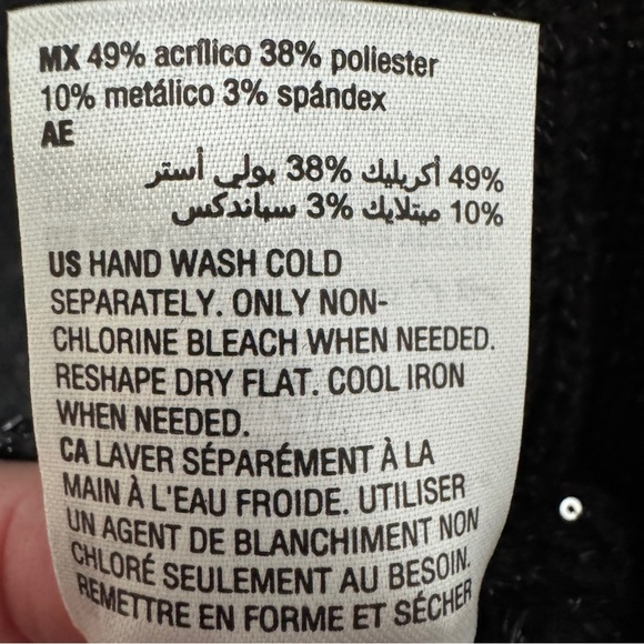 INC Cold Shoulder Sequin Tunic Sweater Black | Women’s Small - Picture 8 of 9